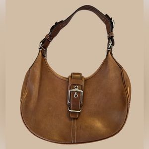 Leather Hampton Coach shoulder bag